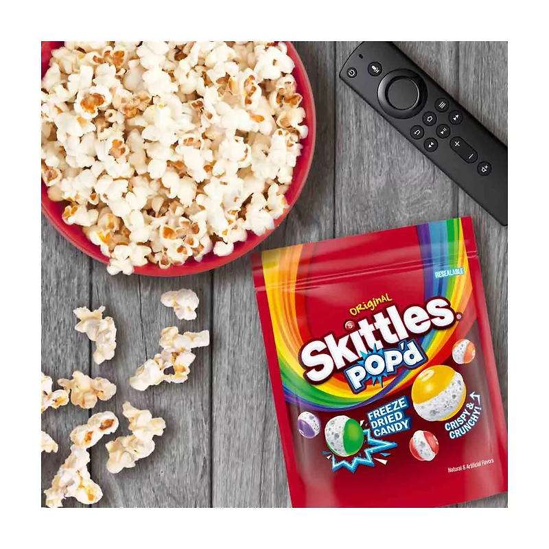 SKITTLES POP'd Originals Freeze Dried Candy, 5.5 Oz Bag