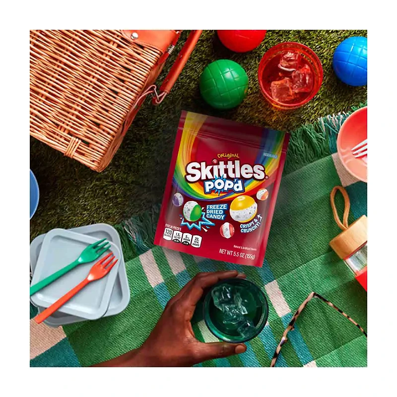 SKITTLES POP'd Originals Freeze Dried Candy, 5.5 Oz Bag