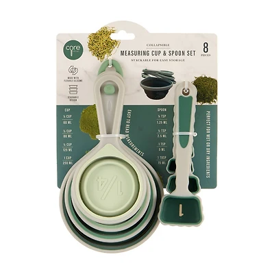 Core Kitchen, Collapsible Measuring Cup & Spoon Set, 8 pc