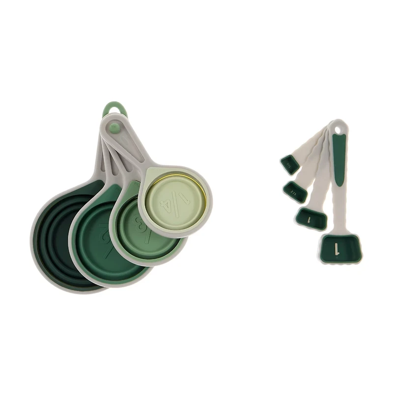 Core Kitchen, Collapsible Measuring Cup & Spoon Set, 8 pc