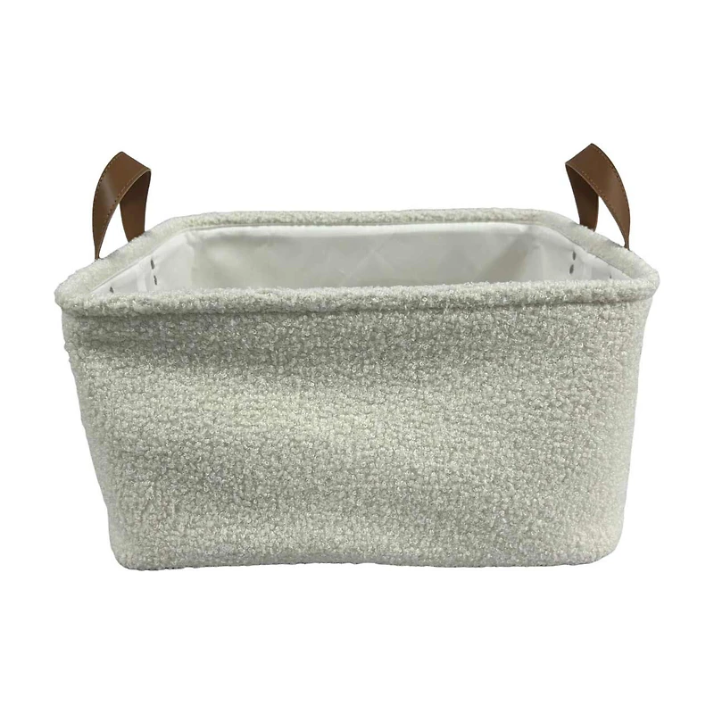 White Sherpa Storage Basket, Large