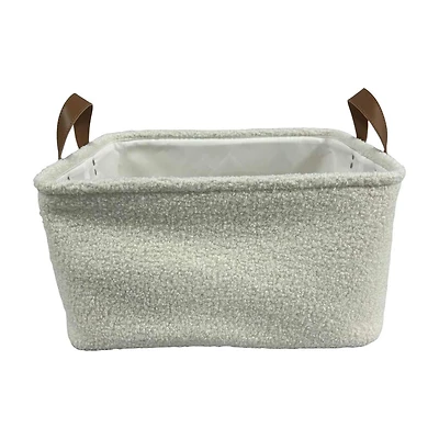 White Sherpa Storage Basket, Large