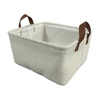 White Sherpa Storage Basket, Medium