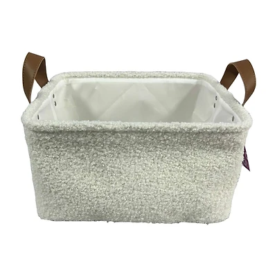 White Sherpa Storage Basket, Small