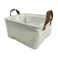 White Sherpa Storage Basket, Small