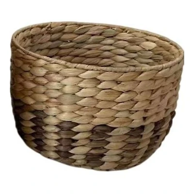Round Water Hyacinth Storage Basket, Small