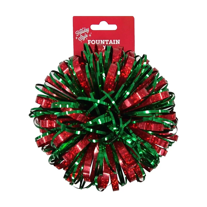 Holiday Style Christmas Fountain Bow, Assorted