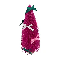 Bow Bottle Brush Tree Decor, 8 in, Pink