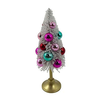 Bottle Brush Ornamental Tree, 9 in, White