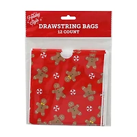 Holiday Style Christmas Drawstring Bag, 12 ct, Assorted