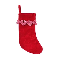 Bow Adorned Christmas Stocking, 16.5 in