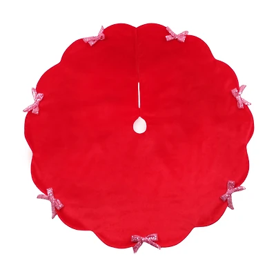 Bow Adorned Christmas Tree Skirt