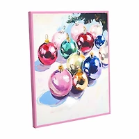 Christmas Ball Ornaments Art Canvas with Hand-painting, 16 in x 20 in