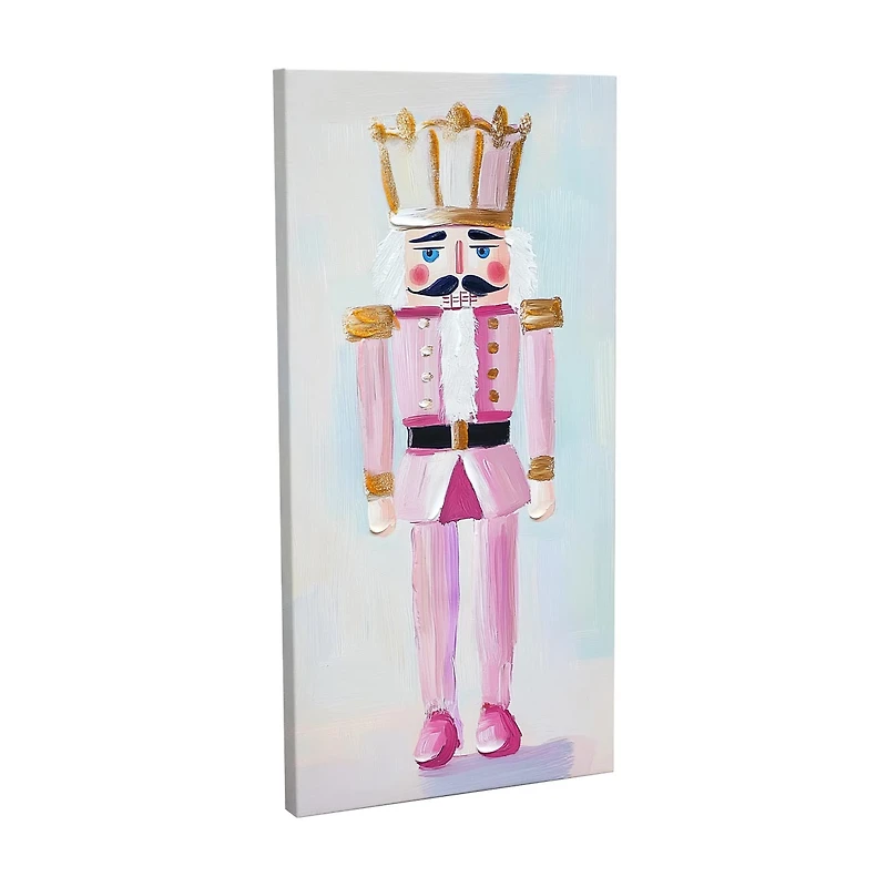 Nutcracker Art Canvas with Hand-painting, 12 in x 24 in