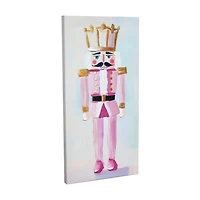 Nutcracker Art Canvas with Hand-painting, 12 in x 24 in