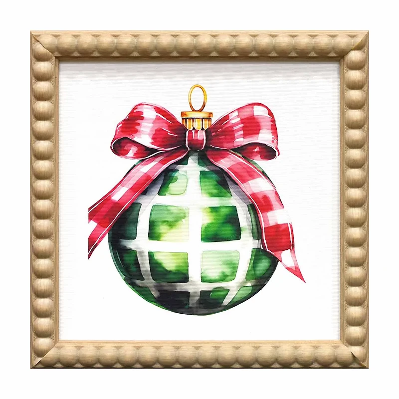 Christmas Ornament Framed Wall Art, 8 in x 8 in