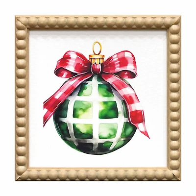 Christmas Ornament Framed Wall Art, 8 in x 8 in