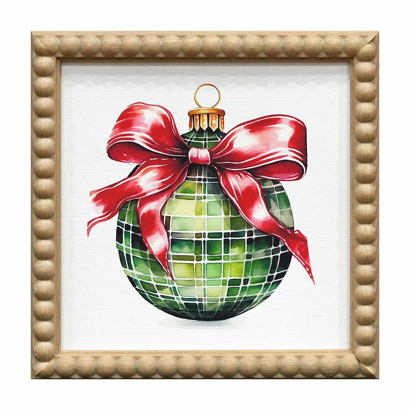 Christmas Ornament Framed Wall Art, 8 in x 8 in