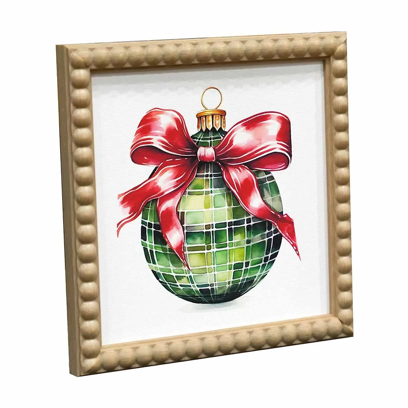 Christmas Ornament Framed Wall Art, 8 in x 8 in