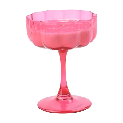Holiday Style Scented Hot Pink Glass Candle, 4 oz