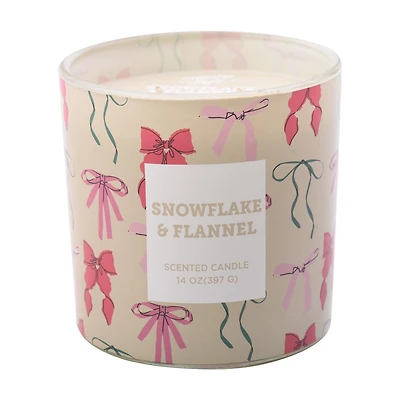 Holiday Style Scented Glass Candle, Snowflake & Flannel, 14 oz