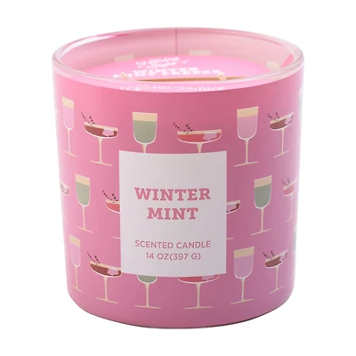 Holiday Style Scented Glass Candle, Winter Mint, 14 oz