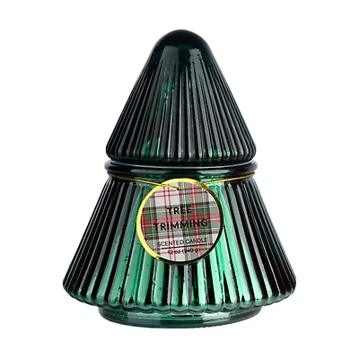 Scented Candle in Tree-Shaped Jar, Tree Trimming, 12 oz