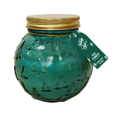 Holiday Style Scented Candle in Ornament-Shaped Jar, Tree Trimming, 14 oz