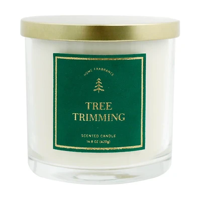 Home Fragrance Scented Candle, Tree Trimming, Green, 14.8oz