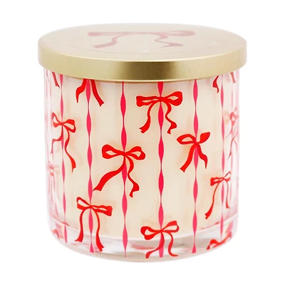 Scented Candle with Printed Bow Decoration, Snow & Berry, 14.8 oz