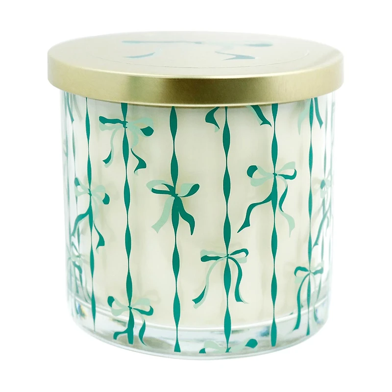 Scented Candle with Bow Print, Winter & Mint Freeze, 14.8 oz