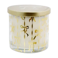 Scented Candle with Printed Bow Decoration, Snowflake & Flannel, 14.8 oz