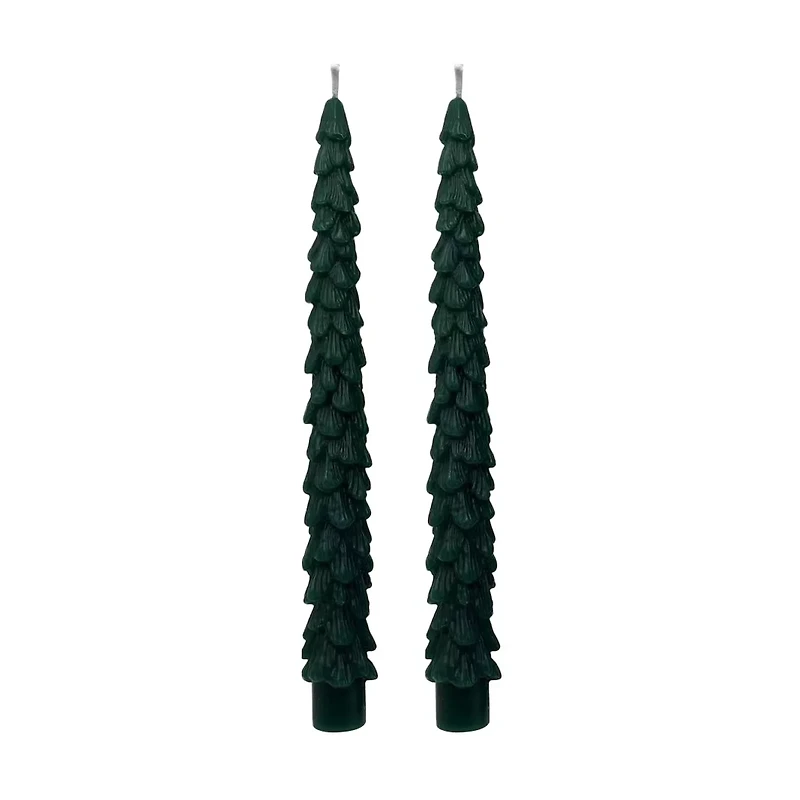 Christmas Tree-Shaped Taper Candles, 10 in, 2 pk