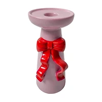 Taper Candle Holder with Bow Decoration, 8 in