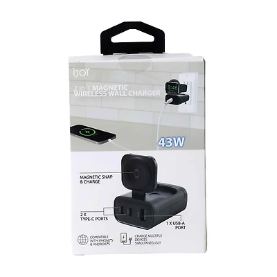 iJoy 2-In-1 43W Wireless Wall Charger With Apple Watch Charger