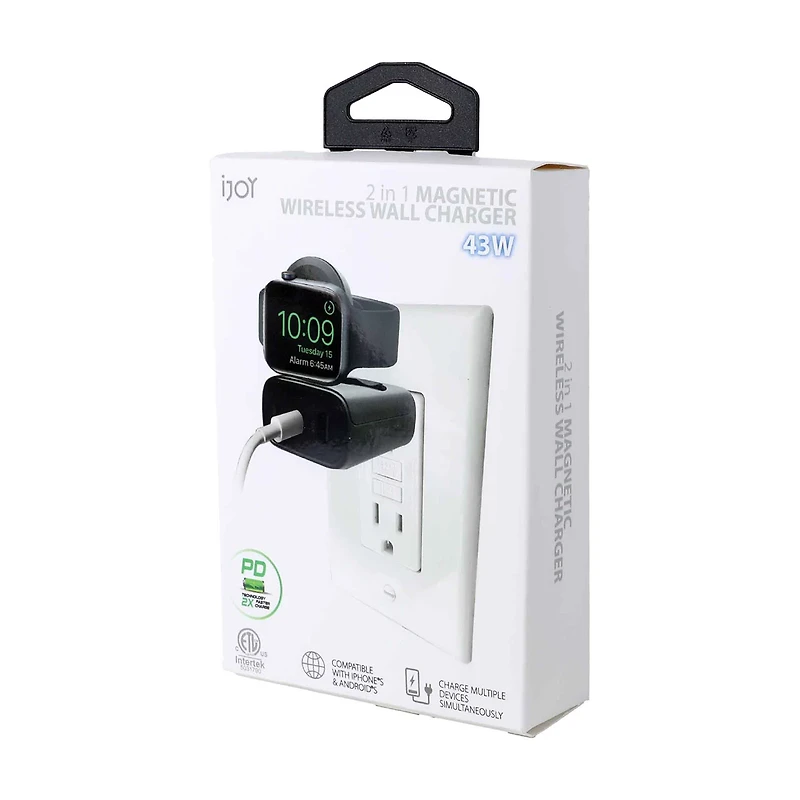 iJoy 2-In-1 43W Wireless Wall Charger With Apple Watch Charger