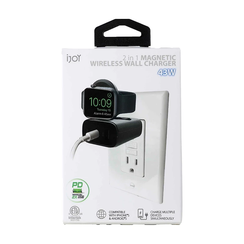 iJoy 2-In-1 43W Wireless Wall Charger With Apple Watch Charger