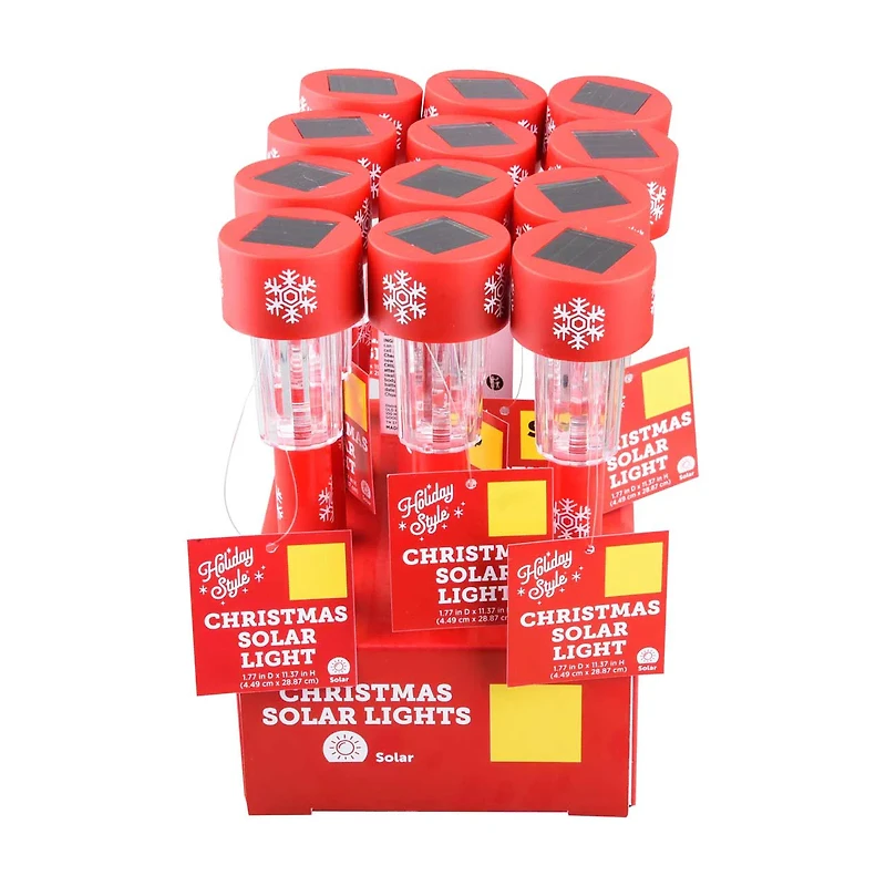 Holiday Style Christmas Solar Light Stake, 11 in