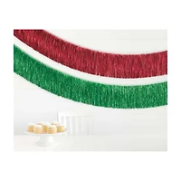 Red and Green Fringe Foil Banners, 60 in, 2 ct