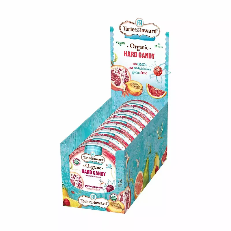 Tori & Howard Organic Hard Candy, Pomegranate & Nectarine, 2 oz