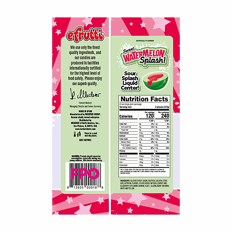 Efrutti Sweet Watermelon Splash, 2.6 oz
