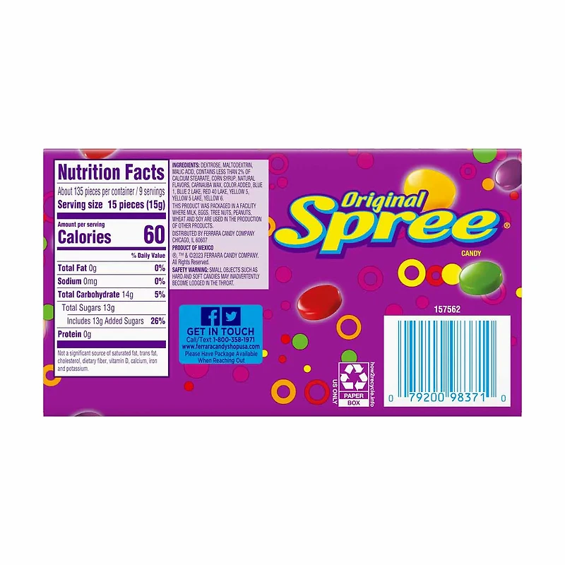 Spree Original Candy, Theater Box, 5 oz