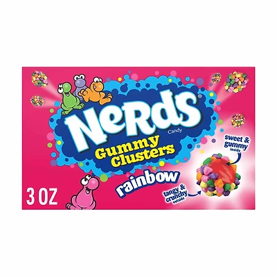 NERDS Gummy Clusters, Candy, Rainbow, Crunchy and Gummy, 3 oz