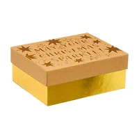 Kraft Hotstamp Gift Box, Small, Assorted