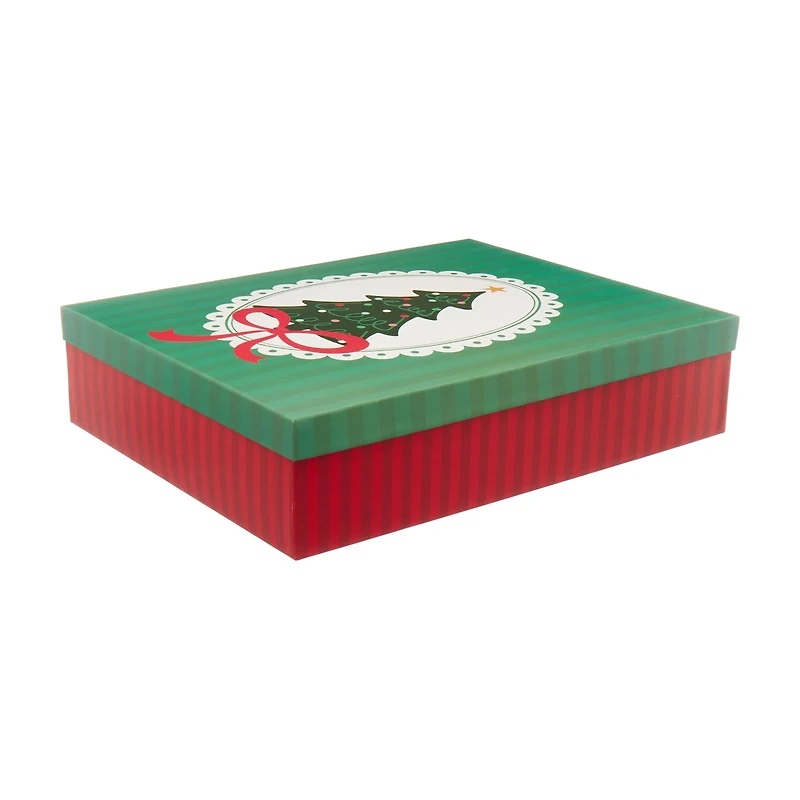 Christmas Print Hotstamp Gift Box, XL
