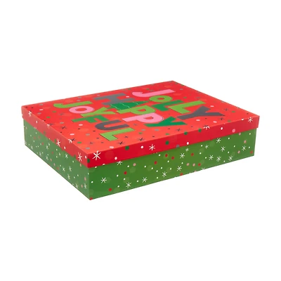 Christmas Print Hotstamp Gift Box, Large