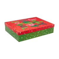 Christmas Print Hotstamp Gift Box, Large