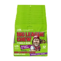 Big League Chew Bubble Gum Swingin’ Sour Apple, 2.12 oz