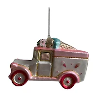 Glass Ice Cream Truck Christmas Ornament