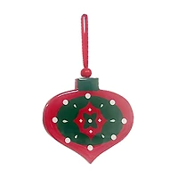 Wooden Traditional Christmas Ornament, Red & Green